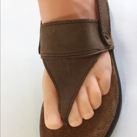 Arizona Jean Company Italy Tan Brown Genuine Leather Sandals size 7 - Picture 3 of 8